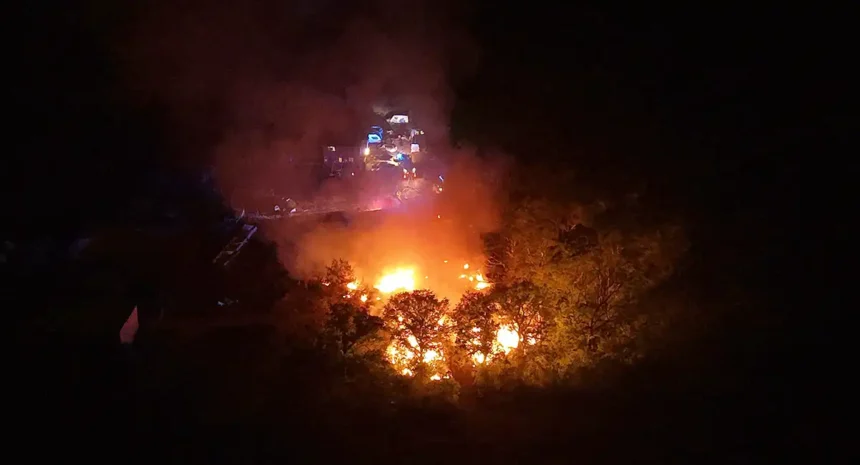 Fire destroys two barns in East Hoathy